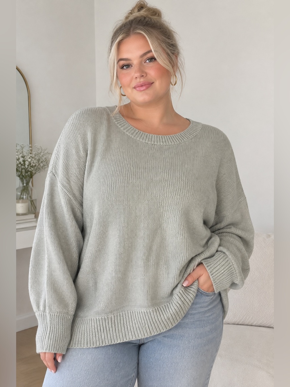 Philosophy - Cotton Ribbed Knit Pullover Sweater